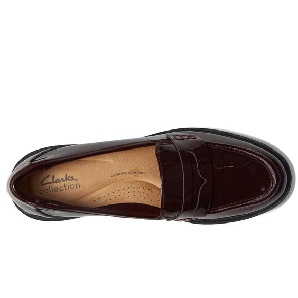 NWT Clarks Red’s Women’s Westlynn Ayla Loafer Burgundy Patent Size 8.5 - Picture 4 of 7